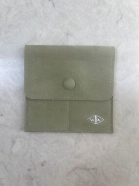Van Cleef & Arpels light green suede/microfiber travel pouch, brand new